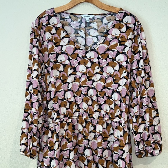 Women’s Nine West modern abstract graphic  Cinched Waist Blouson Dress Size XL - Picture 2 of 2